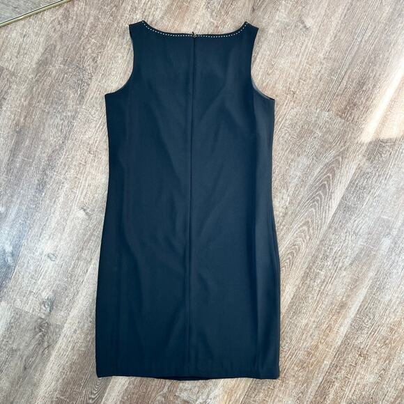 Vintage Mary Mcfadden Black Shift Dress White Collar Detail Sleeveless - Picture 3 of 5